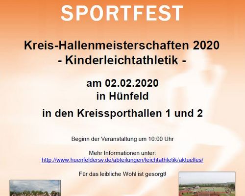 „Kreis-Hallenmeisterschaften der Kinderleichtathletik“ am 02.02.2020 in Hünfeld