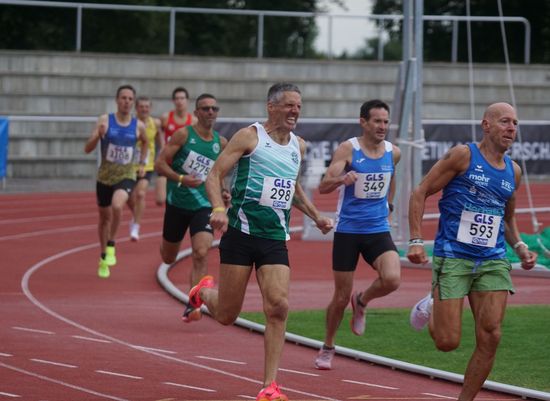Deutschen Masters-Meisterschaften im Volkspark-Stadion Gotha - Heidi Reichenauer vom TV Flieden und Nils Milde vom Hünfelder SV am Start
